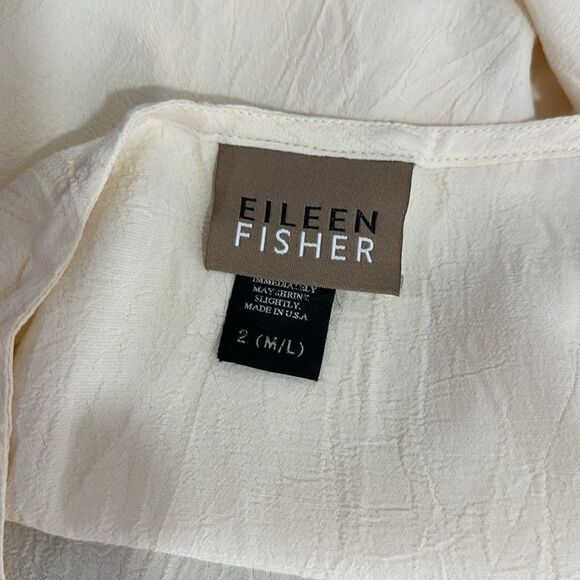 Eileen Fisher Vintage Rayon Crinkle Gauzy Fabric Tank Top Size M/L - Picture 3 of 6